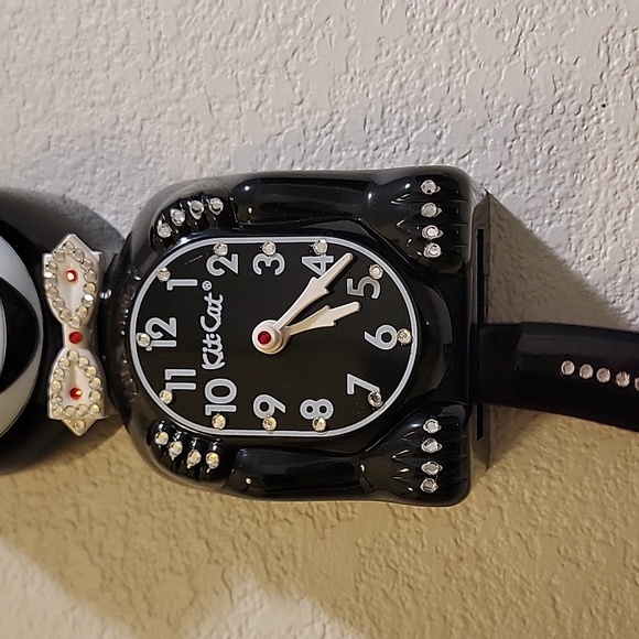 Jeweled Classic Black Kit-Cat Klock clock SUPER RARE Vintage - Picture 3 of 5